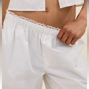 Aerie off-duty poplin trouser pajama pants in black sz small